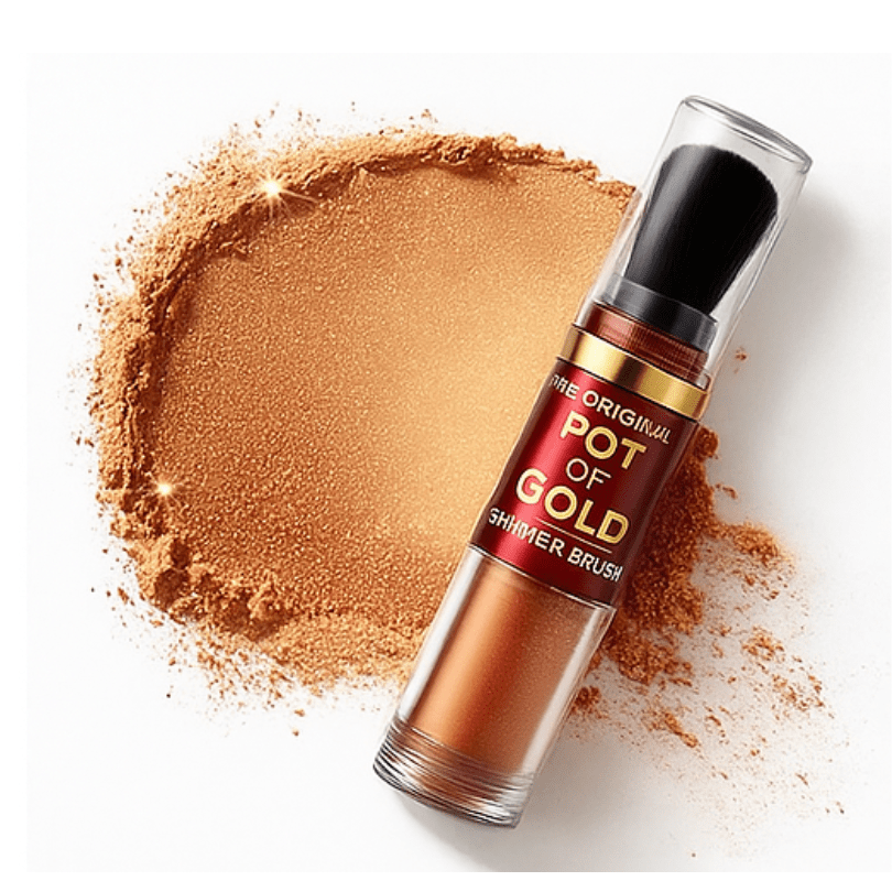 POT OF GOLD Brush With Loose Bronzing Powder Face & Body Makeup UK