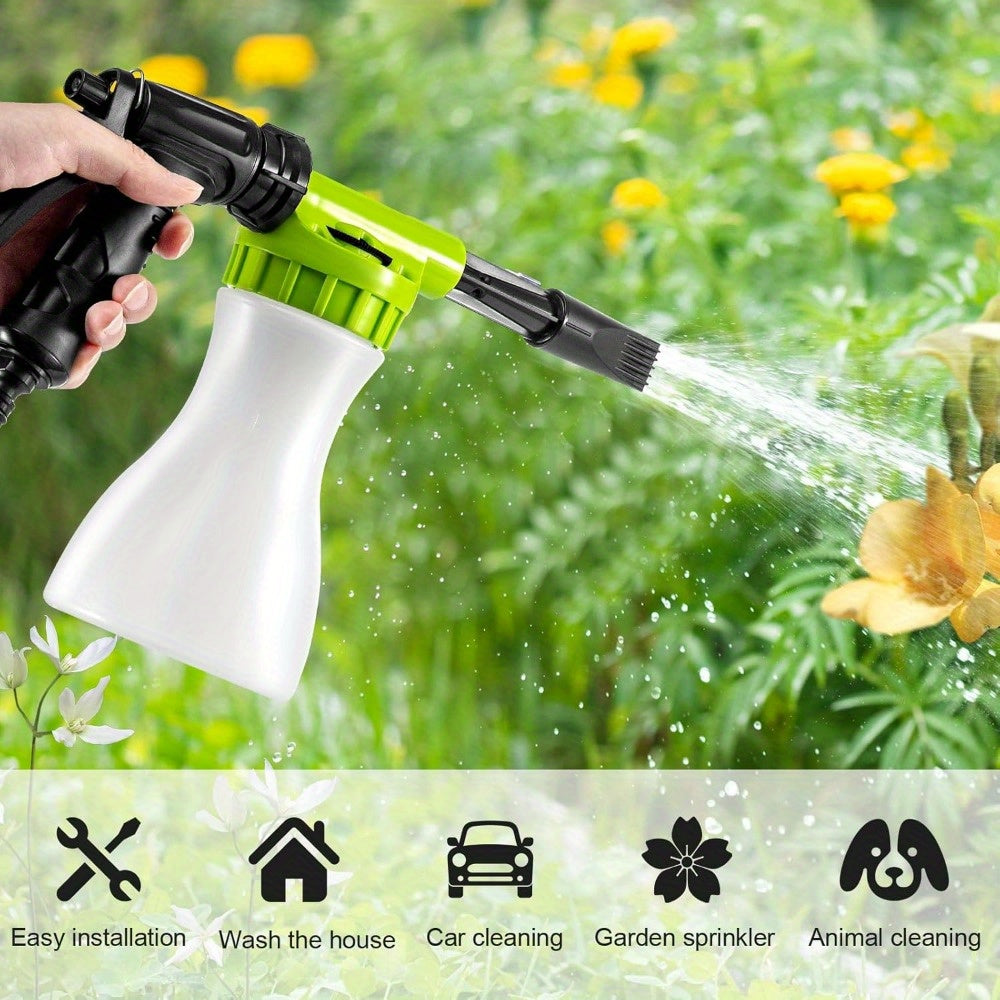 Wash Foam Cannon 900ml Car Foam Sprayer Snow Foam Gun Bottle Snow Foam Sprayer Adjustable Car Cleaning Spray Tool Hose Pipe Sprayer for Car Home Garden Wash (Green)