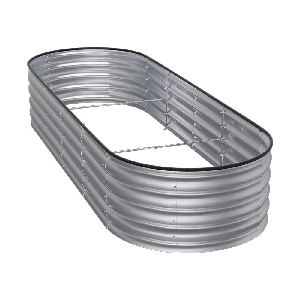 Extra Large Raised Beds for Garden, Oval Planter Box with Plant Climbing Frame, Outdoor Raised Planters for Vegetables, Flowers & Herbs, Bottomless Metal Garden Bed