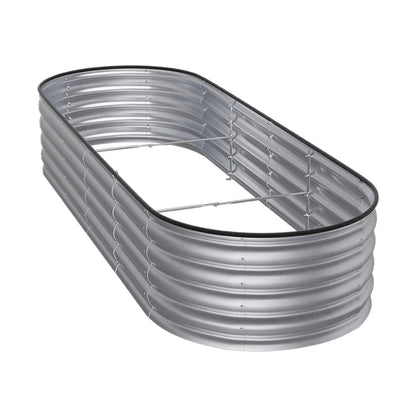 Extra Large Raised Beds for Garden, Oval Planter Box with Plant Climbing Frame, Outdoor Raised Planters for Vegetables, Flowers & Herbs, Bottomless Metal Garden Bed