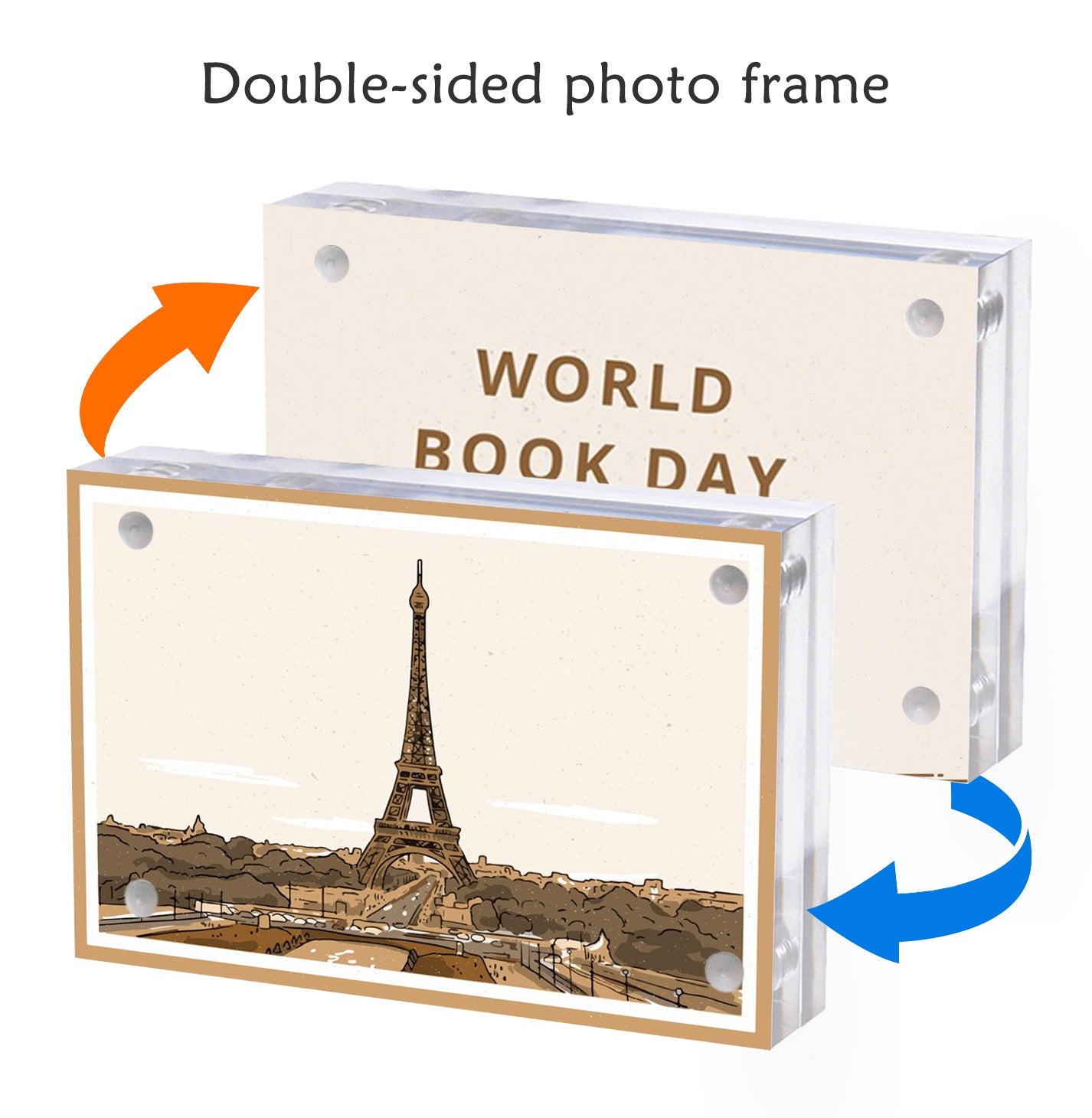 Acrylic Photo Frame Double-sided Magnetic Display Picture Frame 6 x 8 5 x 7 inch