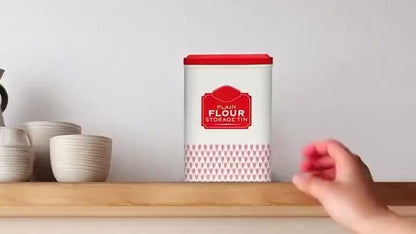 Flour Storage Containers | Self Raising Flour Tin with Lid |1 Kg| 18.5 X 9.2 X 12 Cm Storage Tins to Keep Flour Fresh & Clean (Self Raising & Plain)