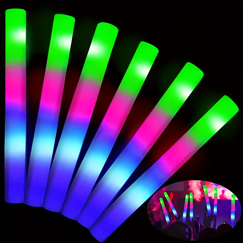50pcs Lighted Holiday Displays - Foam Glow Sticks for Outdoor Christmas Decor Valentine's Day Decoration, Halloween, Weddings And Other Holiday Events, Parties And Gatherings