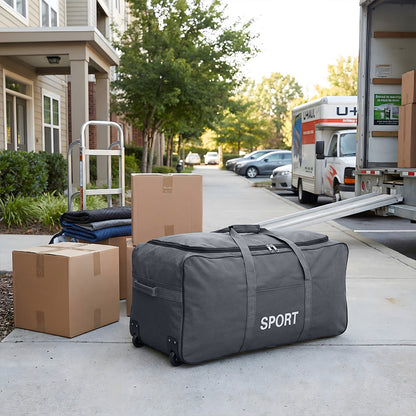 Large Capacity Thick Storage Bag, Oxford Cloth Wheeled Luggage Packing Bag, Moving Duffle Bag Perfect for Moving House, Travel Trips, Home Organization, Durable Wheeled Luggage Bag That Holds Clothes, Bedding, Daily Essentials for Relocation, Short Vacati