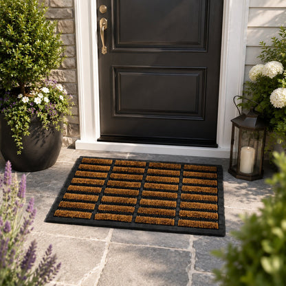 Nimbus Door Mat – Non-Slip Coir Door Mats Outdoor with Durable Rubber Backing – Super Absorbent, Machine Washable Outdoor Mat for Rain, Mud & Dirt – Ideal for Home, Porch, Patio (Pack of 1 and 2 Available)