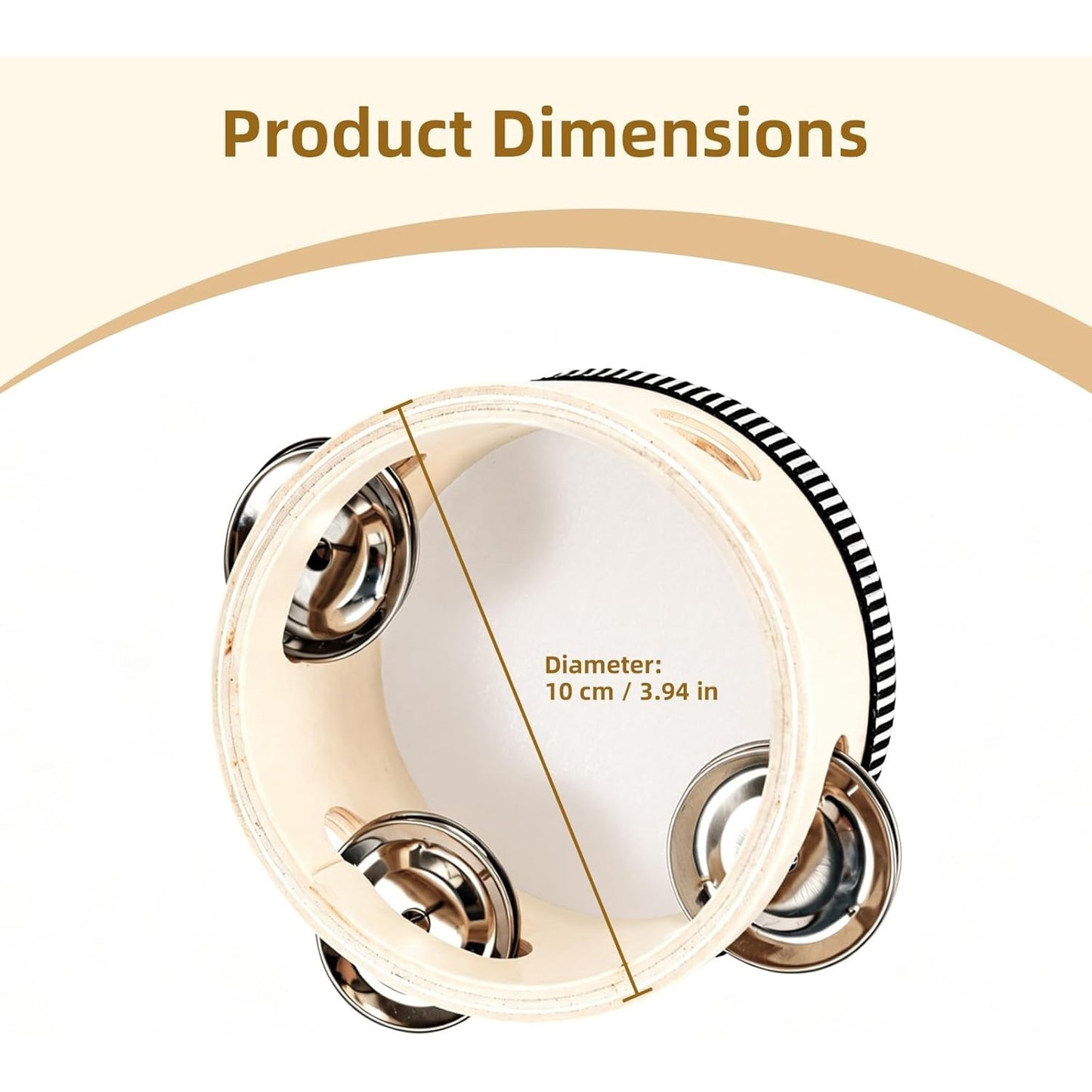 8PCS White & Gold Wedding Tambourine Drums Set for Ceremony & Reception