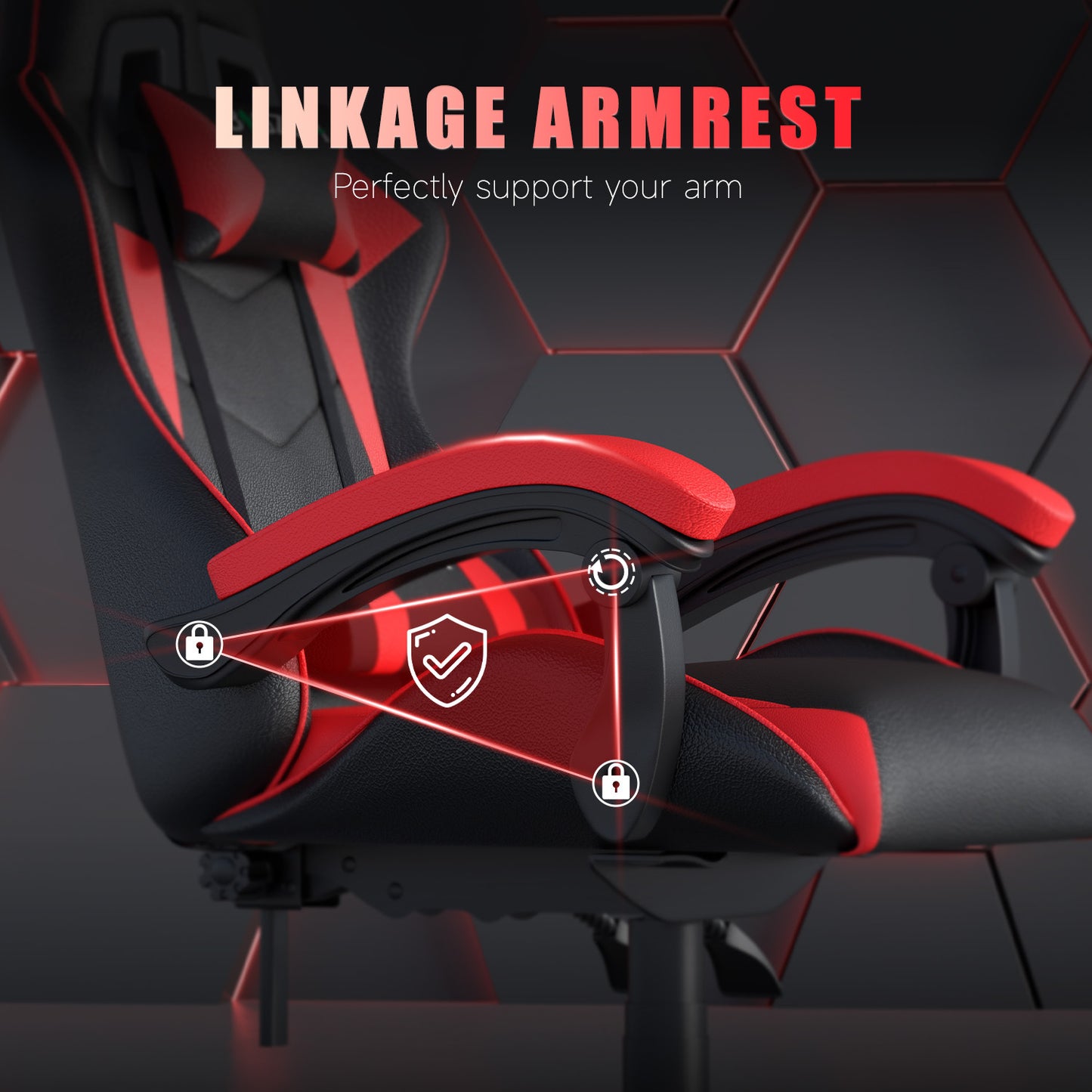 GartistGo Ergonomic Gaming Chair - Gamer Chairs with Lumbar Cushion + Headrest, Height-Adjustable Office & Computer Chair for Adults, Girls, Boys (Without footrest)