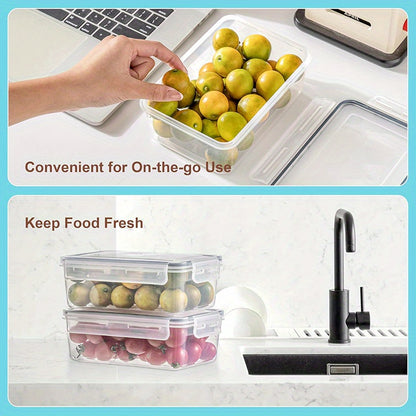 48pcs/ Part A/Section B Plastic Refrigerator Storage Box, (24/24/12 Lid +24/24/12 Container) Kitchen Crisper Box Set, Refrigerator And Freezer Storage Box, Fruit And Vegetable Sealed Box, Airtight Design, Stackable Design, With Label And Pen.crisper