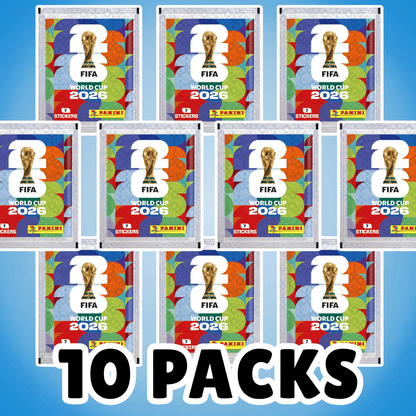 10 Packs of 2026 Fifa World Cup Stickers – 7 Stickers Per Pack – a Total of 70 Stickers