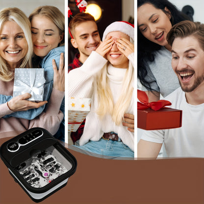 Foldable Foot Massager with Heat, Temperature Control And Bubbles, Foot Spa with Touch Screen, 6 Rollers And Pumice Stones, Foot Soak,, The Perfect Gift Choice for Family And Friends