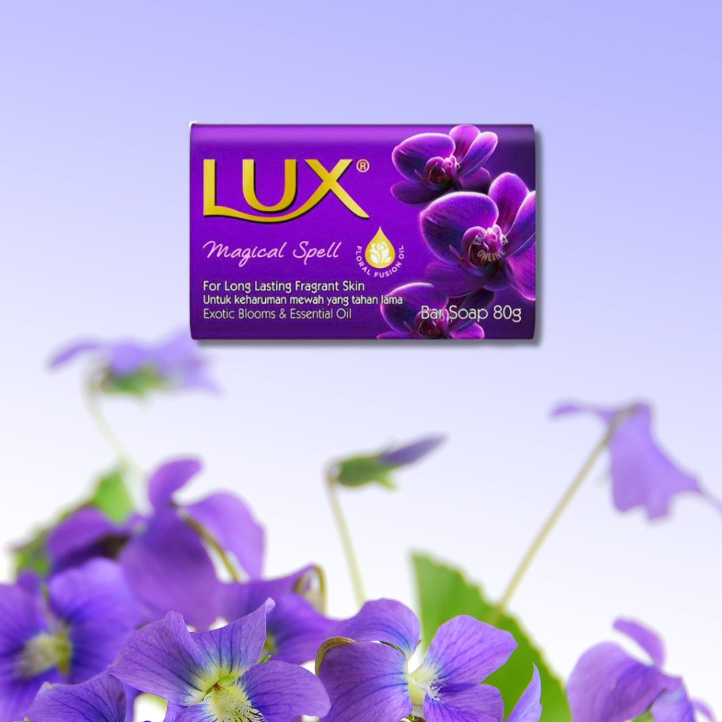 Lux Soap Bars Beauty Soap Collection - 5 Soap Bars (Soft Touch, Magical Spell, Bright Impress, Aqua Sparkle & Velvet Touch) 80g each