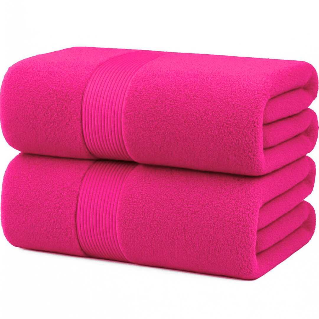Pack of 2 Cotton Bath Sheets (75×145 cm), Soft, Absorbent & Machine Washable, Ideal for Bathroom, Gym or Daily Use