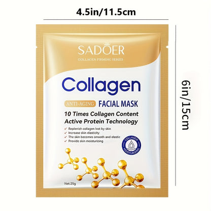 Collagen Facial Mask Moisturizing, Skincare, Make Skin Younger-looking, Firming, Brightening, Hydrating, Four Seasons Hydrating Mask, Skin Care, Cosmetics