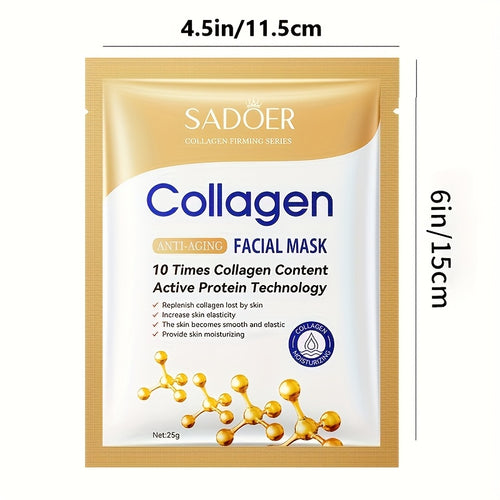 Collagen Facial Mask Moisturizing, Skincare, Make Skin Younger-looking, Firming, Brightening, Hydrating, Four Seasons Hydrating Mask, Skin Care, Cosmetics