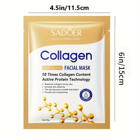 Collagen Facial Mask Moisturizing, Skincare, Make Skin Younger-looking, Firming, Brightening, Hydrating, Four Seasons Hydrating Mask, Skin Care, Cosmetics