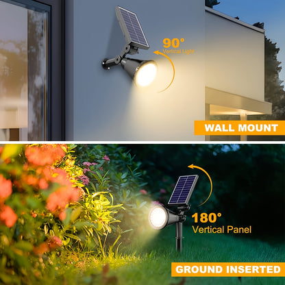 Solar Landscape Lights, 18 LED Outdoor Spotlights, Three Levels Of Dimming + IP44, Easter Smart Light Control Automatic Night Lighting, Suitable for Garden, Lawn, Flower Bed And Advertising Board Lighting, As Well As Landscape Trees.