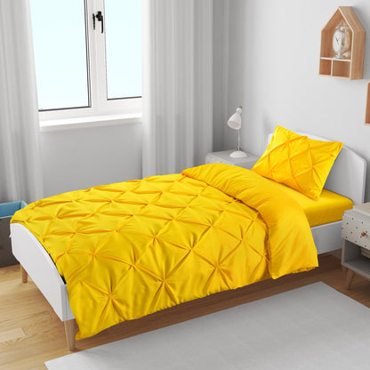K&A® Pintuck Pinch Pleat Duvet Cover Set with Zipper Closure including Pillowcase – Ultrasoft Brushed Microfiber – Easy Care & Machine Washable