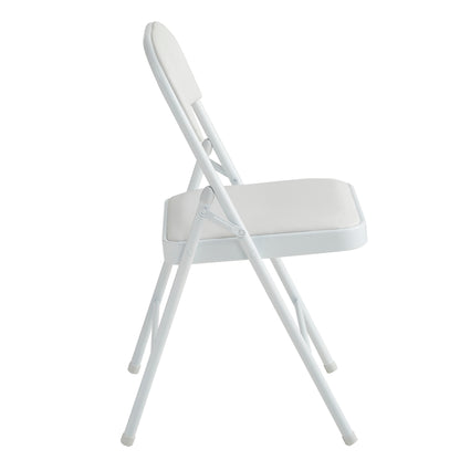 Set of 6 Folding Chairs, Faux Leather Foldable Chairs with Metal Frame and Padded Seat, Easy to Fold and Store for Home, Office, Dining and Reception