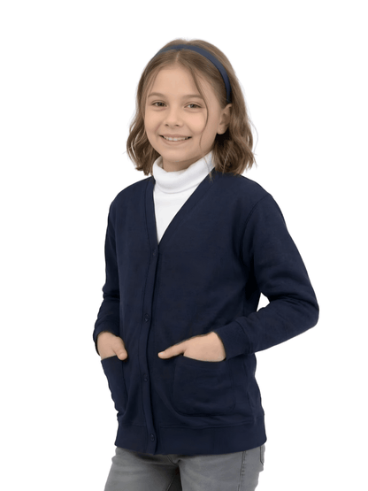 GW CLASSY OUTFIT Girls Button Cardigan Kids School Unifrom Cardigan Fleece Schoolwear Comfortable and Lightweight