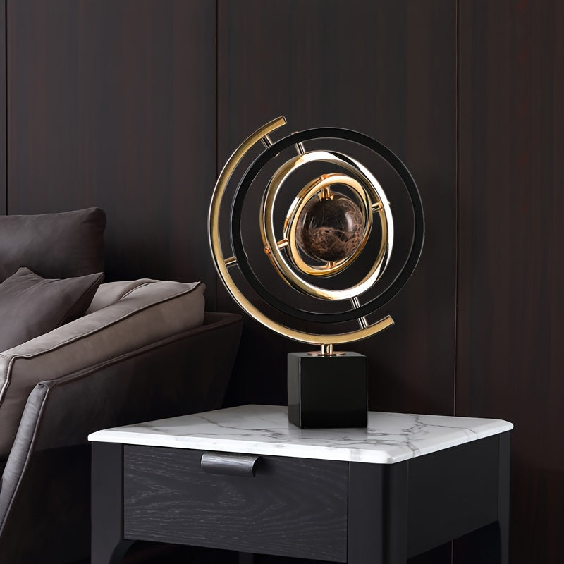 Elegant Metal Globe Decor - Modern Desktop Ornament for Home, Office, and Study, Perfect Christmas Gift