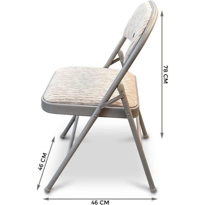 Fabric Padded Folding Chair with Heavy Duty Steel Frame & Ergonomic Backrest – Lightweight, No Assembly, Indoor & Outdoor Use for Home, Office, Garden & Events