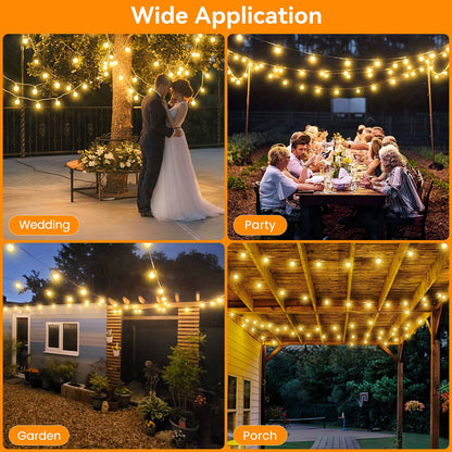 Outdoor Festoon Lights Mains Powered - 100ft LED Garden String Light 30M/20M Dimmable Timer G40 LED Fairy Lights Bulbs Hanging Patio Lighting with Remote Contro, IP65 waterproof, for Balcony Garden Gazebo Patio Awning Wedding Party