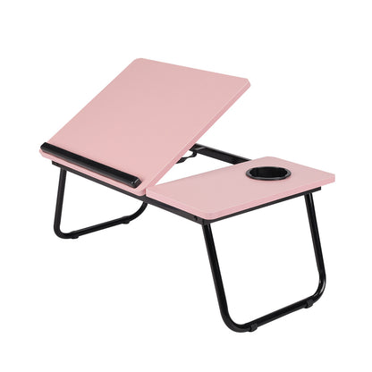 Laptop Computer Desk Portable Foldable Notebook Table Tablet Stand 5-Position Adjustable Tilt Height Over Sofa Tables With Cup Holder Bed Table Lazy Desk Reading Study Desk Breakfast Tray Knee Table 23.05*12.8*9.45 Inches