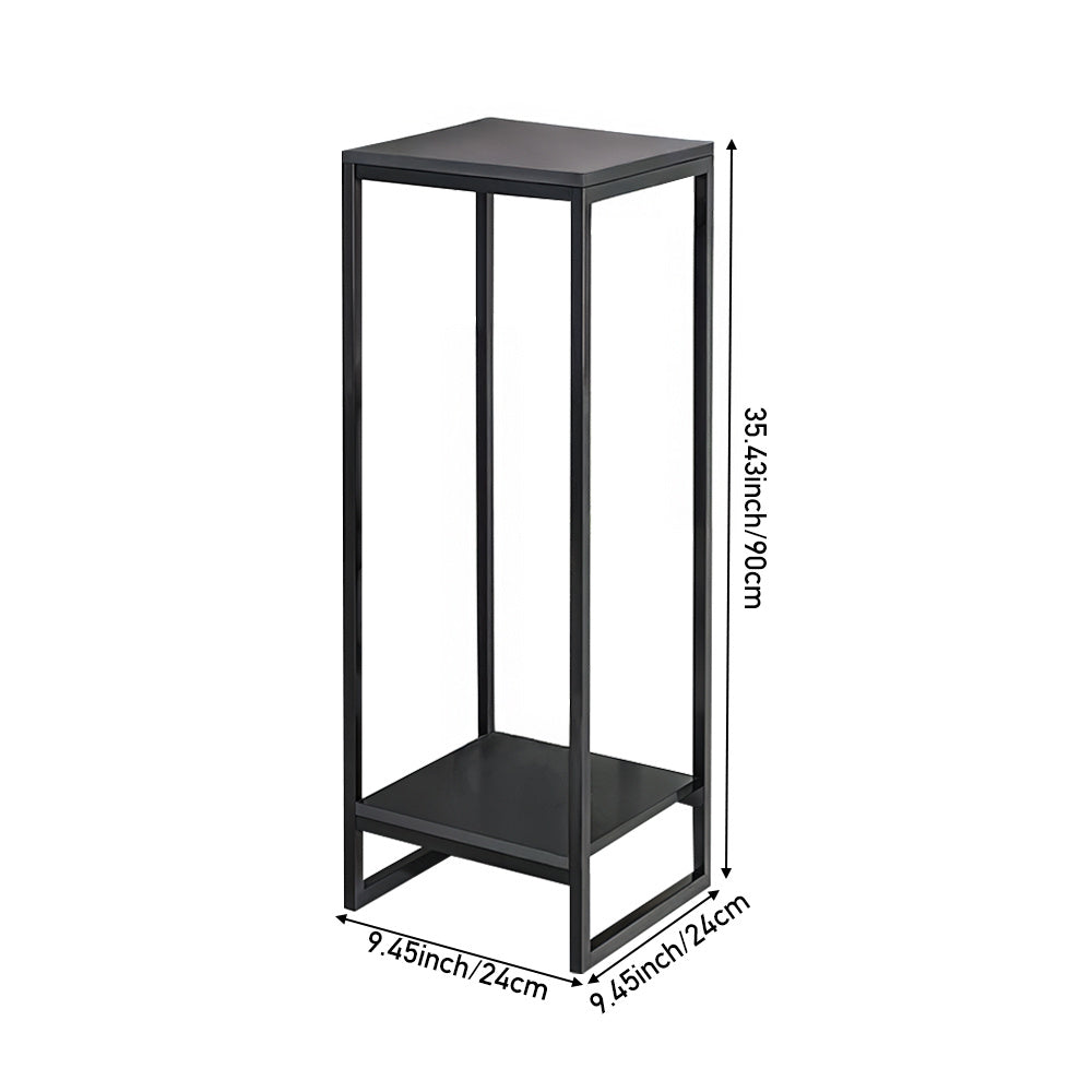 1 Pack, 2-Tier Versatile Metal Plant Stand - Space-Saving Indoor/Outdoor Multi-Layer Potted Plant Rack - Ideal Home Decoration Organizer for Living Room, Balcony, and Bedroom with Sturdy Construction and Easy Assembly - Black/White