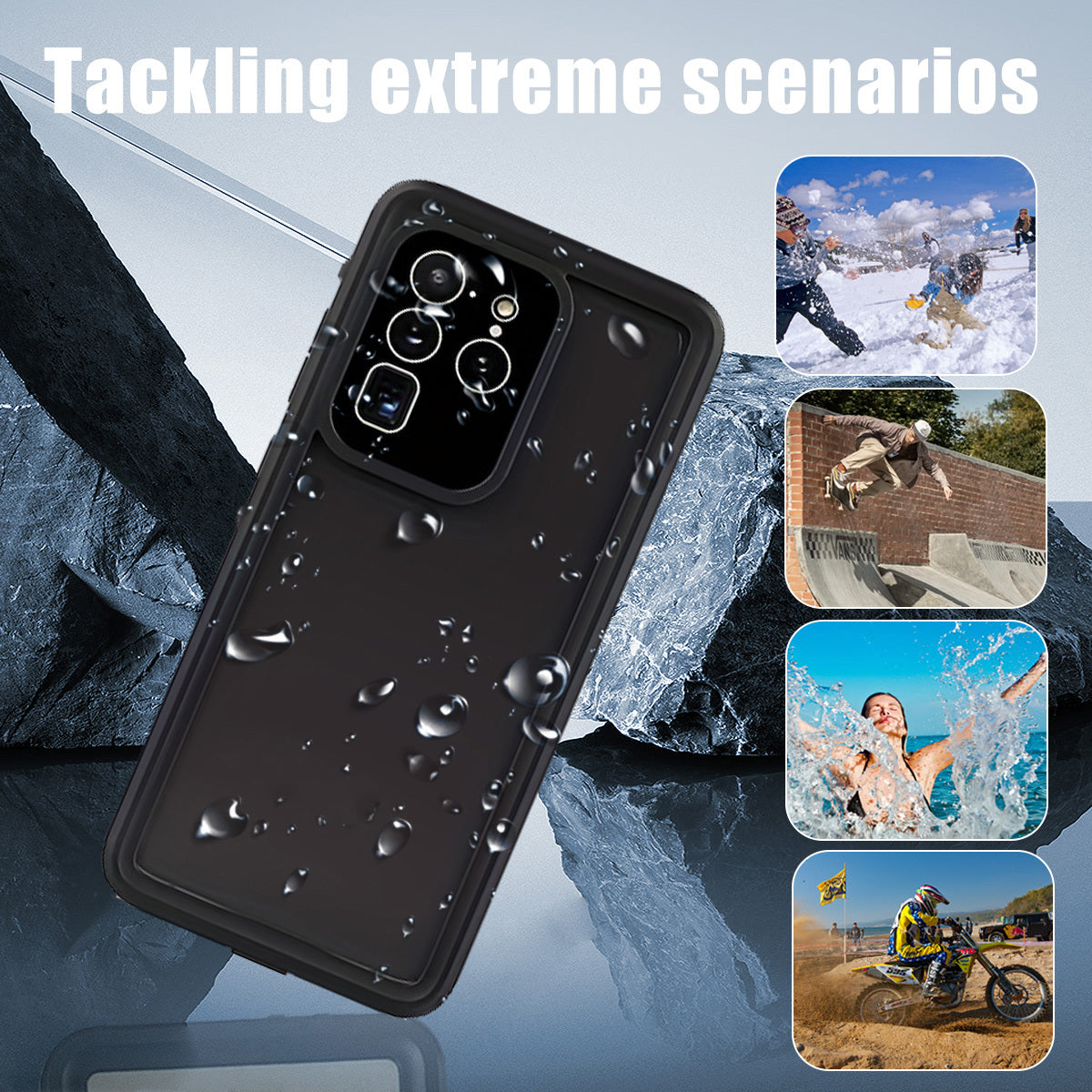 Waterproof Case For Samsung Galaxy S20 FE S20 Plus S20 Ultra 5G IP68 Full Body Protection Shockproof Dustproof Built-in Screen Protector Phone Case