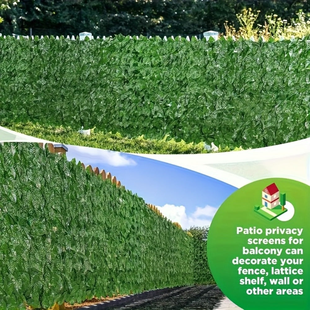 Artificial Ivy Privacy Fence Screen Panel 5m Extra Long Balcony Garden Wall Trellis Faux Hedge Leaf Outdoor Home Decor Green