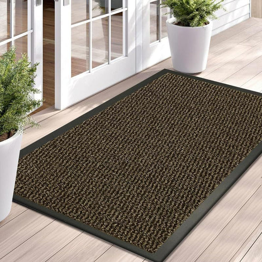 1pc Sunny Indoor & Outdoor Rug – Heavy-Duty Non-Slip Rubber Backed Doormat, Hallway Runner & Large Area Rug, Washable Dirt-Trapper Floor Mat for Entrance, Patio, Garden, Kitchen & Home Flooring