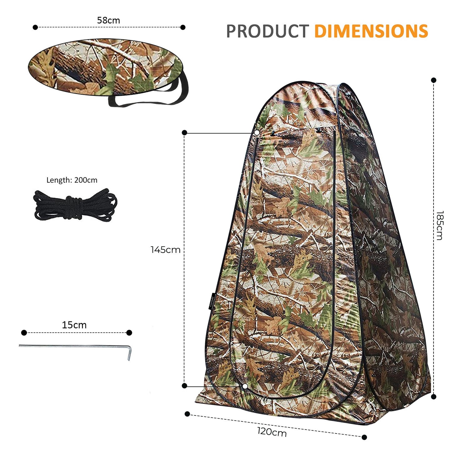 Pop Up Toilet Tents for Camping, Pop Up Changing Tent for Shower, Privacy Tent Portable Changing Room for Outdoor Adventures, Hiking, Fishing, Beach or Picnic