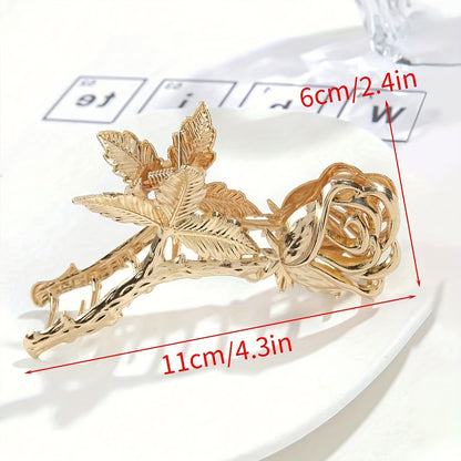 1pc Large Hair Claw Clip for Thick Hair, Silvery Metal Bath Hair Clip, Geometric Hair Grab Clip, Hair Accessory, Korean Shark Clip