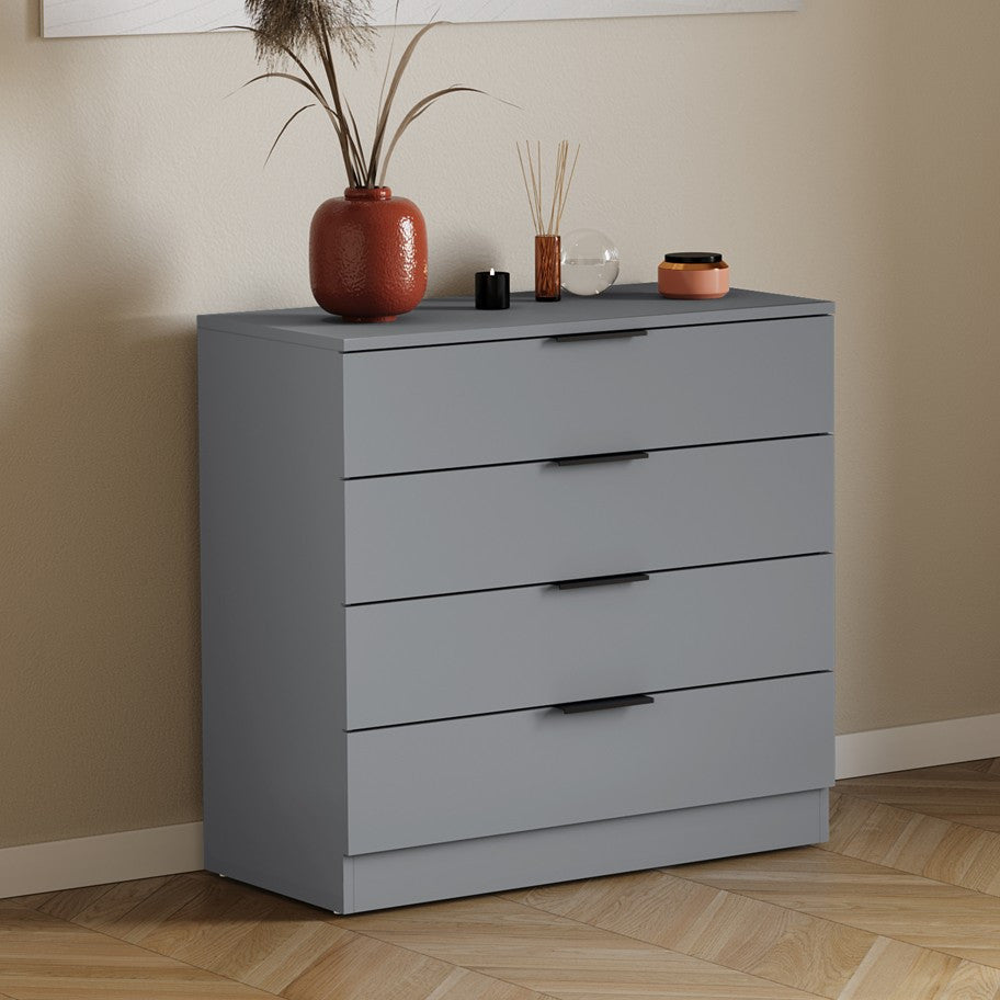 Vida Designs Trega 4 Drawer Chest of Drawers Space-Saving Storage Smooth Glide Drawers Bedroom Furniture
