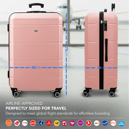 LUGG - Jetset 75x49x29cm Large Suitcase – Lightweight Hard Shell Luggage with TSA Lock – Water-Resistant ABS Spinner Suitcase – 4 Wheels Travel Bag- Midnight Blue (28 inch)