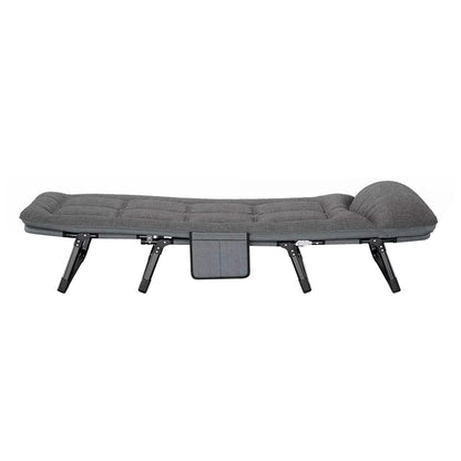 Folding camping bed recliner, adjustable outdoor portable adult bed, heavy-duty sturdy frame bed, garden chair sofa, suitable for camping, lawn, beach, party, home office