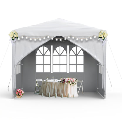 Garden Gazebo, Party Tent with 4 Removable Side Panels, Sun And UV Protection, Suitable for Outdoor Parties, Weddings, Garden Parties, Picnics, 3X3 Meters