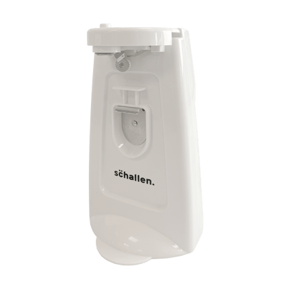 Schallen Electric Can Opener Automatic 3-in-1 Kitchen Appliance with Hands-Free Can Opening, Built-In Bottle Opener & Knife Sharpener | Electric Tin Opener for Easy Opening Cans, Jars, and Bottles | Hidden Power Cord Storage | Stainless Steel Durable Kitc