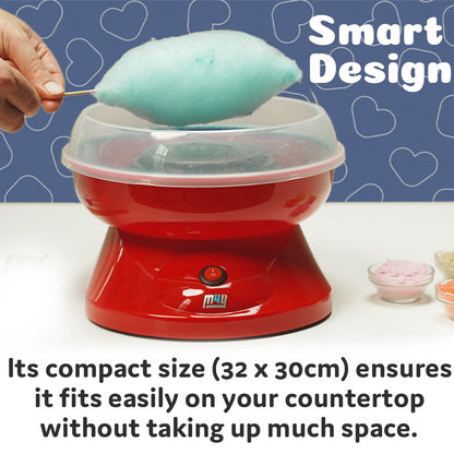 M4Y Premium Candy Floss Maker Cotton Candy Sweet Machine, Funfair Style Machine for Parties, Kids, Home, Includes Measuring Spoon and Candy Floss Sticks