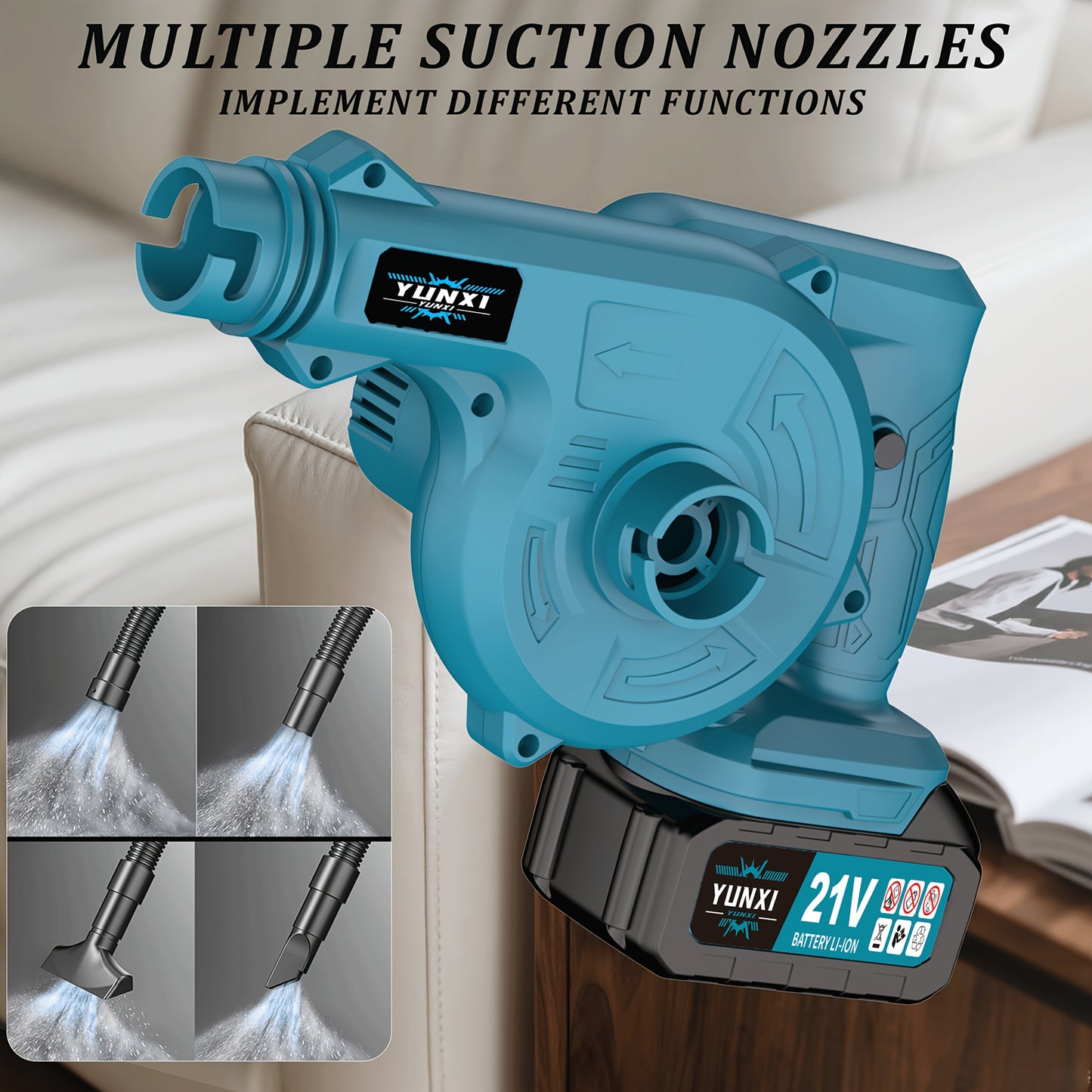 2025 Portable Wireless Leaf Hair Dryer, Hair Dryer, Equipped with Battery And Charger, Battery Powered, Compact Handheld Vacuum Cleaner, Efficient And Easy, Powerful Helper for Maintaining Lawns And Removing Fallen Leaves in The Courtyard