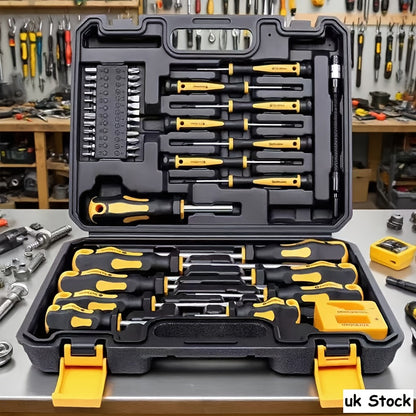 46pcs Magnetic Screwdriver Set with Slotted/Phillips/Torx Heads - Carbon Steel, No Assembly Required, Ideal for Home Maintenance, Machine Repair, Bicycle, Car, and Motorcycle Repairs, Precision Screwdriver Bits Kit, Screwdriver Set|Magnetic Screwdriver Se