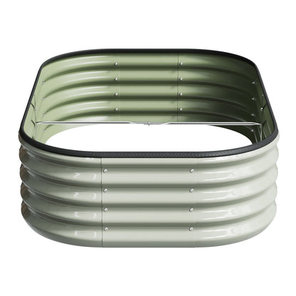 Galvanized Planter Garden Boxes Outdoor, Oval Large Metal Galvanized Raised Garden Bed for Vegetables, 2 Sizes 2 Colours Available