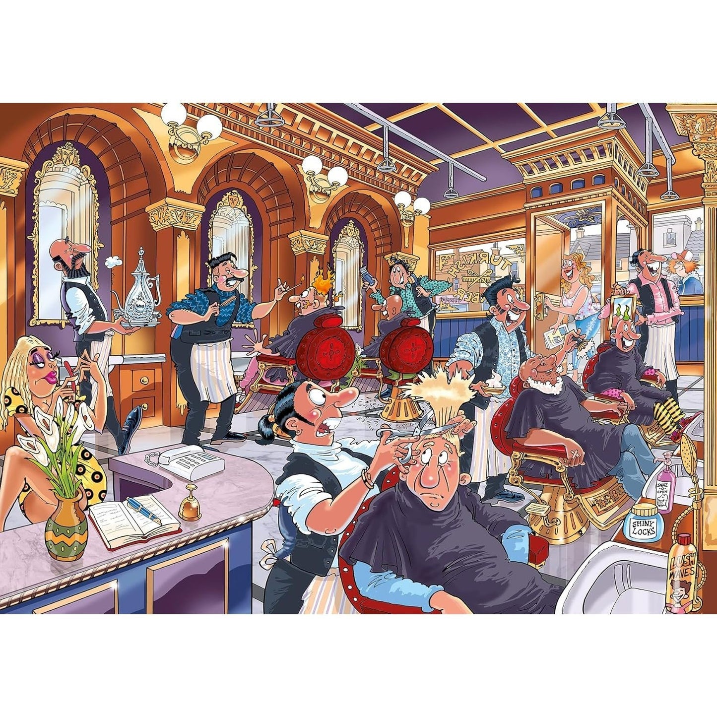 Wasgij Mystery 27, A Close Shave - Unique 1000 Piece Jigsaw Puzzles - Colourful, Challenging & Brainteasing 1000 Pcs Jigsaw Puzzle - Jumbo