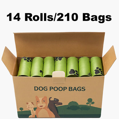 [Dog Poop Bags] 210-Count Leak-Proof Dog Waste Bags with Paw Print Design, 14 Rolls - Durable Plastic Poop Bags for Pet Cleanup & Outdoor Use The perfect gift for Christmas, Dog Waste High Quality Disposal Bags
