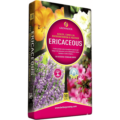 Growmoor Ericaceous Compost Garden Soil 50L for Azalea Camellia Rhododendron Heathers Hydrangeas Conifers Special Plants 50 Litre Bag