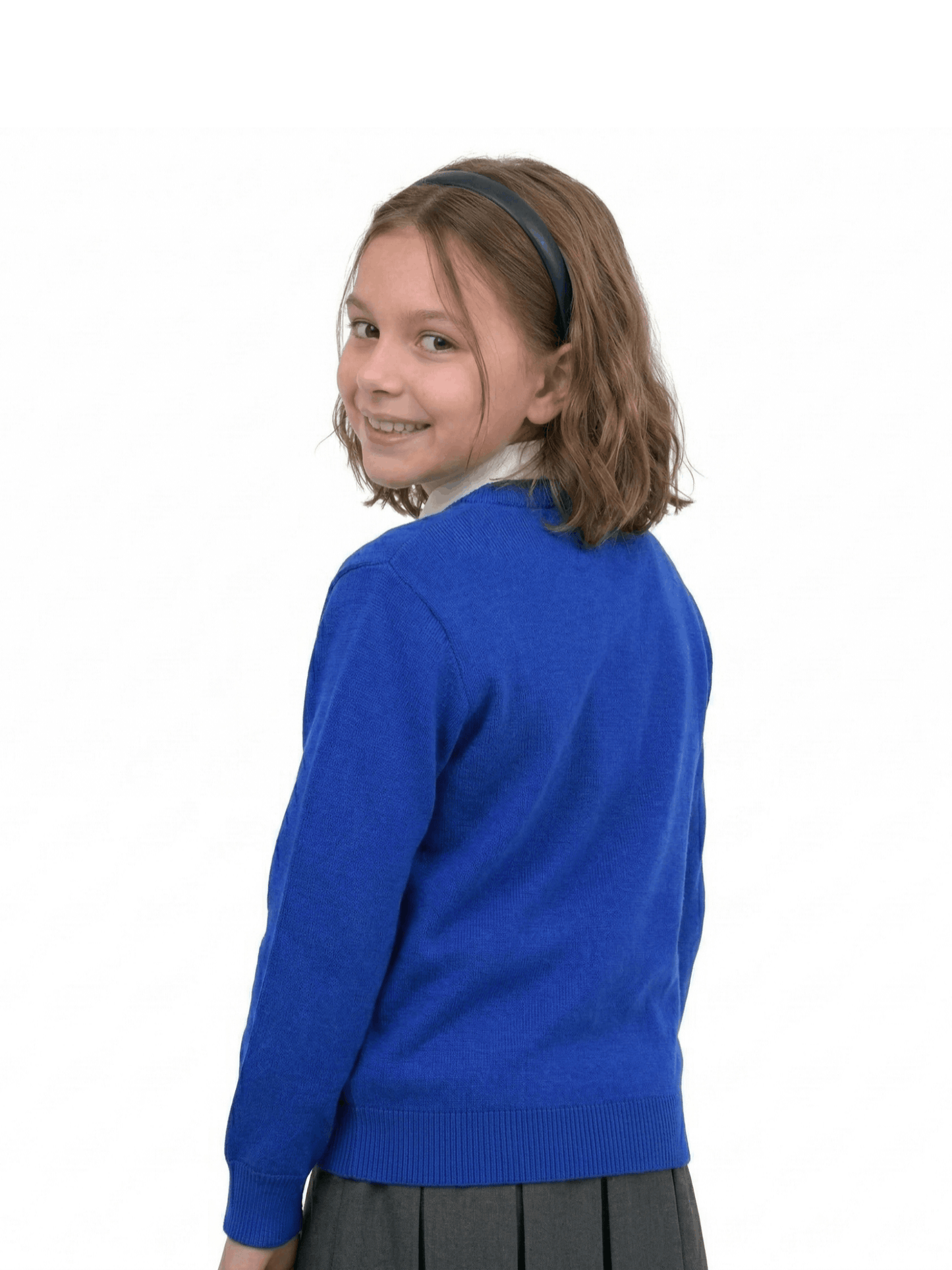 GW CLASSY OUTFIT Boys & Girls V-Neck School Jumper – Kids Unisex Long Sleeve Fleece Uniform Soft & Comfortable Sweatshirt