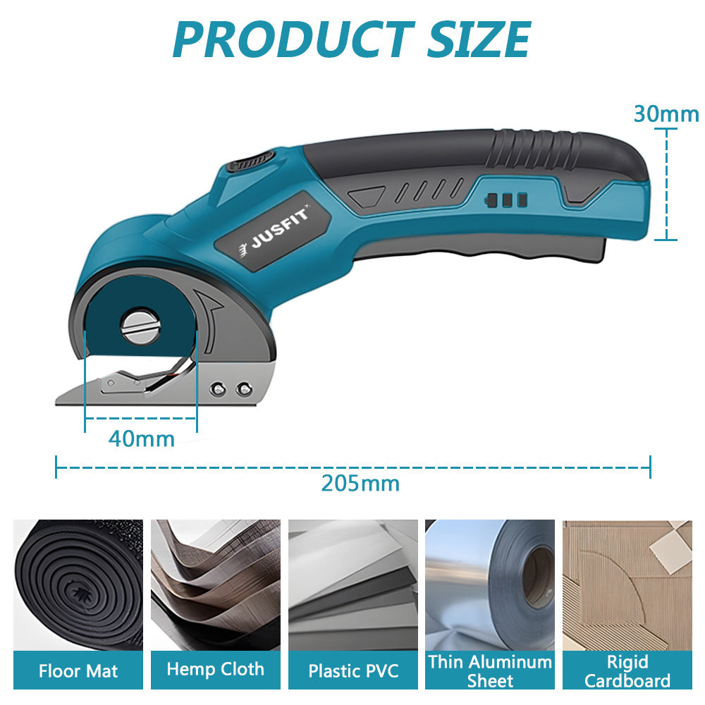 Machine ONLY Rechargeable Cordless Electric Scissors, Electric Fabric Scissors Cordless, USB Charging Fabric & Cardboard with Safety Lock, Powerful Handheld Scissor for Sewing, Crafting, Cardboard, Leather, Carpet, DIY & Garden Use, Time Saving Sewing Too