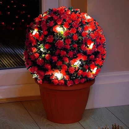 Solalite® 1Pack/4Pack Solar Topiary Balls – 28cm Round Artificial Ball Plants Outdoor with 20 Solar Led Lights, Garden Hanging Balls Sphere Decorative For Wedding, Christmas, Backyard, Balcony, Garden Decor