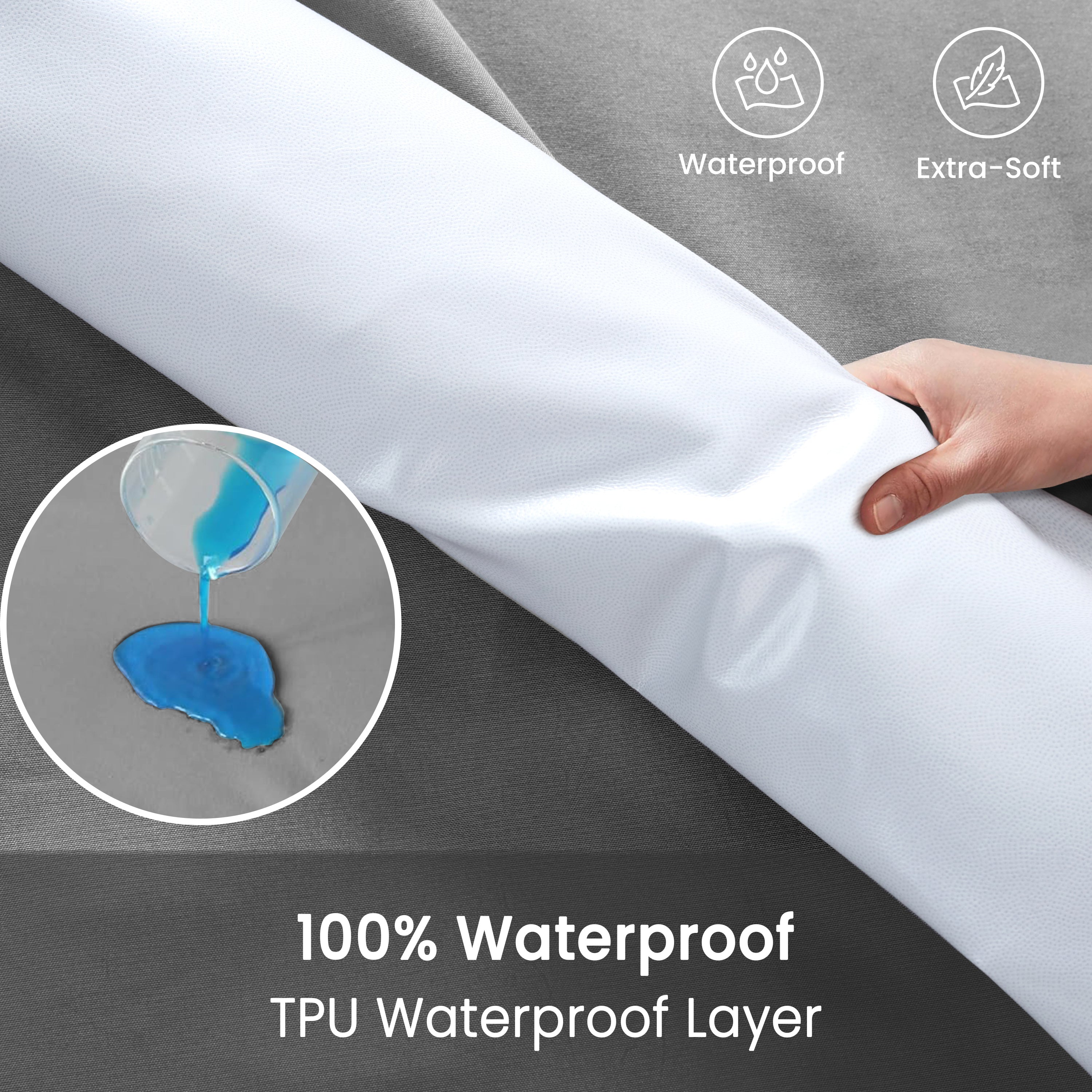 Waterproof Deep-Pocket Fitted Mattress Cover – Up to 30cm