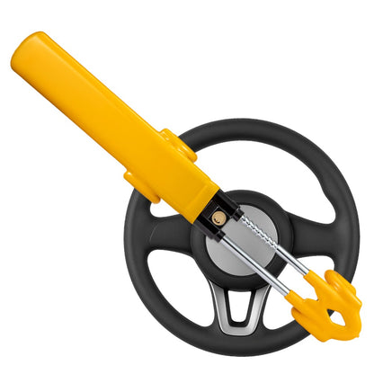 Heavy Duty Steering Wheel Lock Double Lever Steering Wheel Lock Contains 2 Keys Steering Wheel Lock Adjustable Steering Wheel Lock Universal Steering Wheel Lock For Cars SUVs Trucks and Vans Yellow
